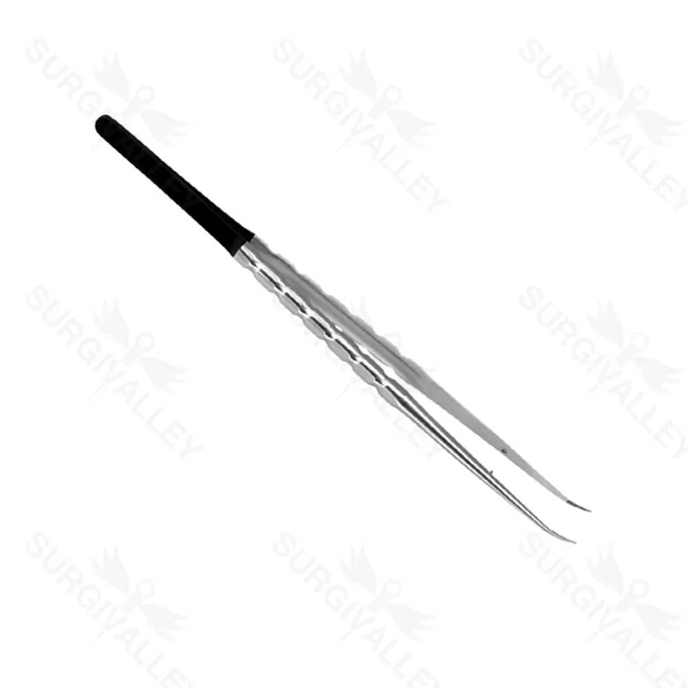 Micro Tissue Plier Diamond Powdered Curved 1X2 Surgical 180mm Implant Instruments