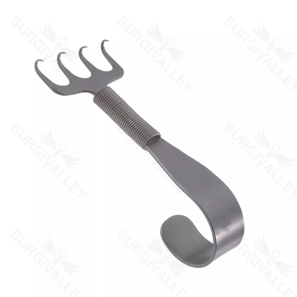 Gorney Rake Facelift Hook And Retractor Rhytidectomy 4 cm X 8.5 cm Inline 4 Prongs
