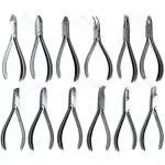 12 Pieces Dental De Bond Band Set &amp; Placement Hard Wire Pin Ligature Cutting Pliers Orthodontics Instruments