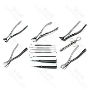 Dental Extraction Tray Setup Stainless Steel Premium Instruments Set Of 13 – surgivalley (SV-98-1020)