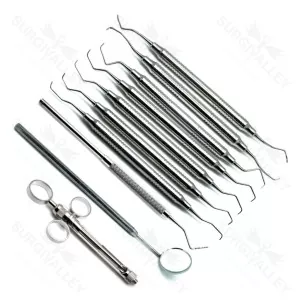 Dental Scaling & Root Planning Tray Setup Stainless Steel Instruments Set Of 10 – surgivalley (SV-98-1030)