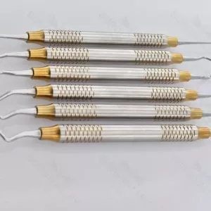 Dental Vista Tunneling Curettes Implantology Gold Plated Set Of 6 Pcs – surgivalley (SV-98-1034)