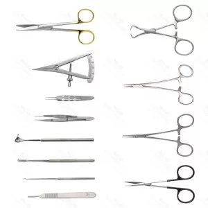 Blepharoplasty Instruments Set Of 30 Pcs German Stainless Micro Eye Surgery Set – surgivalley (SV-10-1528)