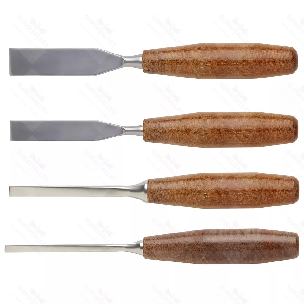 Capener Osteotome Chisel 10mm, 15mm, 20mm, 25mm 4 Pcs Set Veterinary Orthopedics