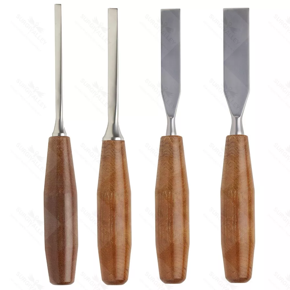 Capener Osteotome Chisel 10mm, 15mm, 20mm, 25mm 4 Pcs Set Veterinary Orthopedics