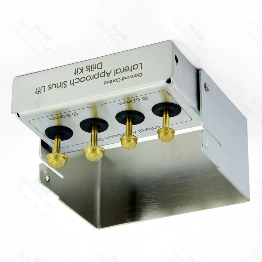 Dental Lateral Approach Drill Kit Sinus Lift Membrane Diamond Coated Burs CE