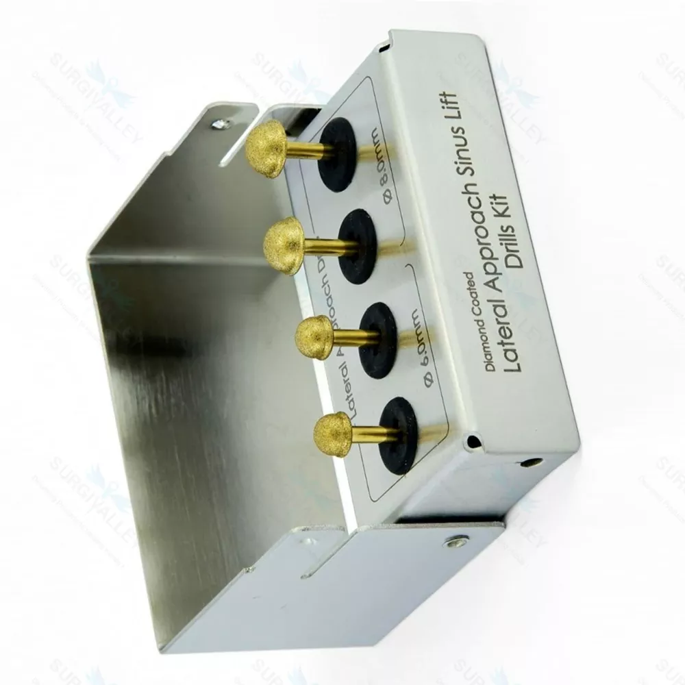 Dental Lateral Approach Drill Kit Sinus Lift Membrane Diamond Coated Burs CE