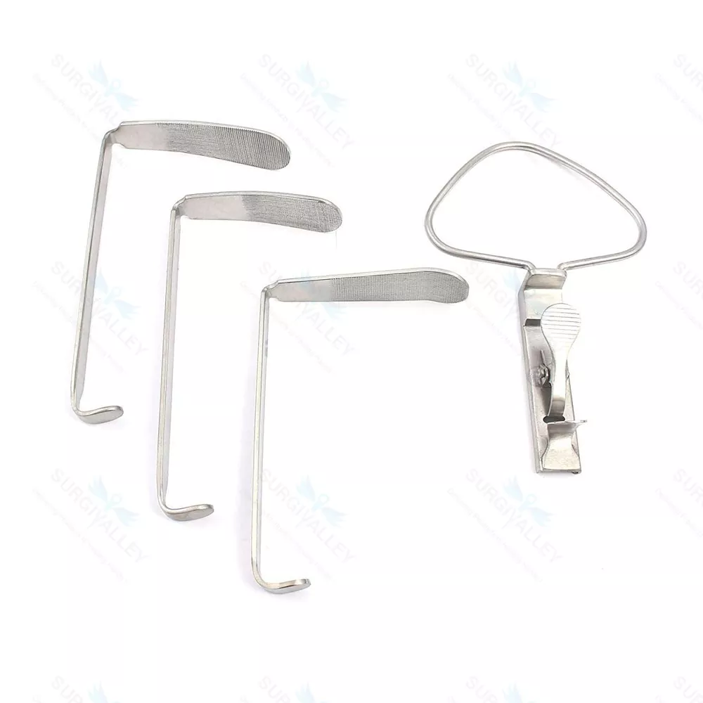 OR Grade McIVOR Mouth Gag Set With Blades #1 - 2 - 3 Dental ENT Instruments ZP