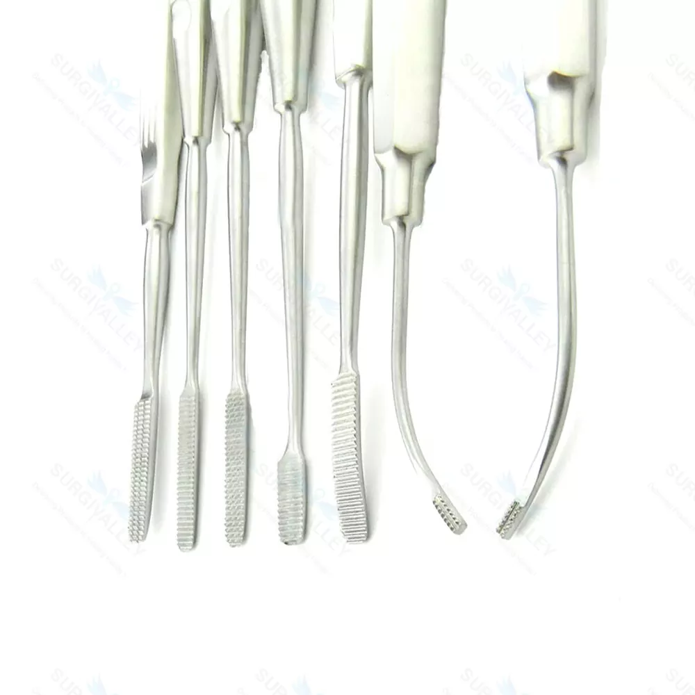 Set of 7 Nasal Rasp Rhinoplasty Nasal Nose Job Rasps Nasal Instruments CE NEW