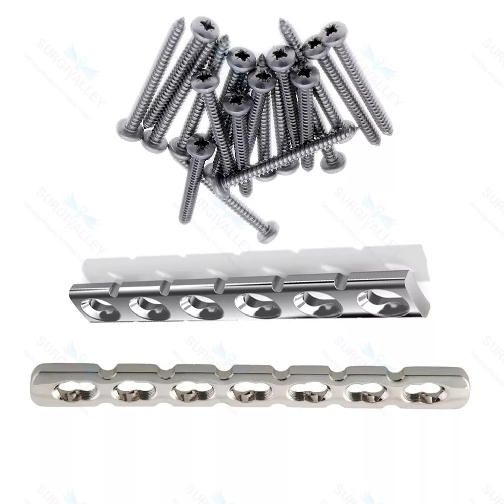 Reconstruction Plate 3.5mm 5 to 12 Holes 100 Pcs Screws 3.5mm