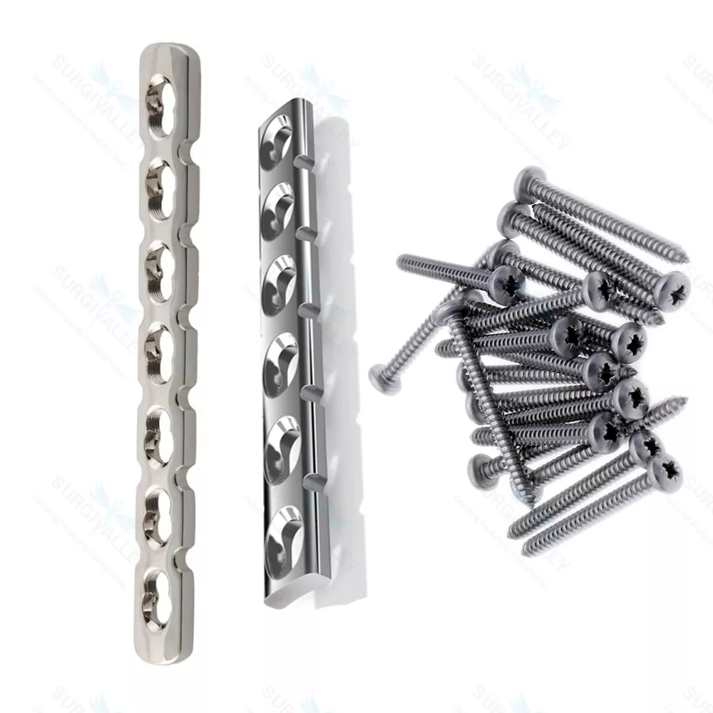 Reconstruction Plate 3.5mm 5 to 12 Holes 100 Pcs Screws 3.5mm