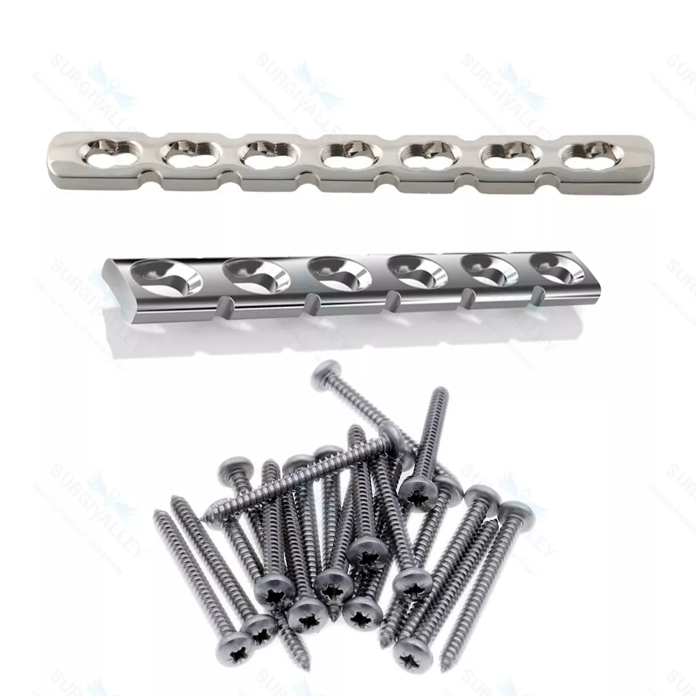 Reconstruction Plate 3.5mm 5 to 12 Holes 100 Pcs Screws 3.5mm