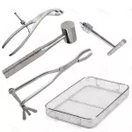 Set of 4 Pcs Orthopedic Instruments & Mash Tray Hay Grove Bone Holding Forceps