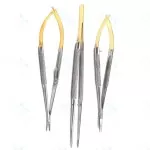 Set of 3 - Dental TC Castroviejo Micro Surgery Scissors 7" Needle Holder Forceps