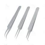 Set OF 3 Hair Transplant Forceps Angled,Straight And Round Fine Points