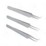 Set OF 3 Hair Transplant Forceps Angled,Straight And Round Fine Points