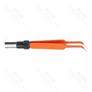 Jeweler # 5 Curved Silver Glide Non Stick Bipolar Forceps – surgivalley (SV-10-3165)