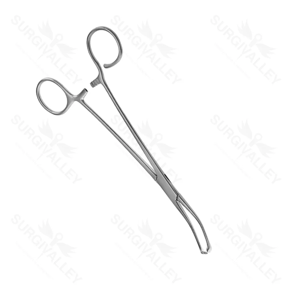 Single Use Disposable Allis Coakely Tonsil Clamp Curved One Open Ring 7 7/8 Inch