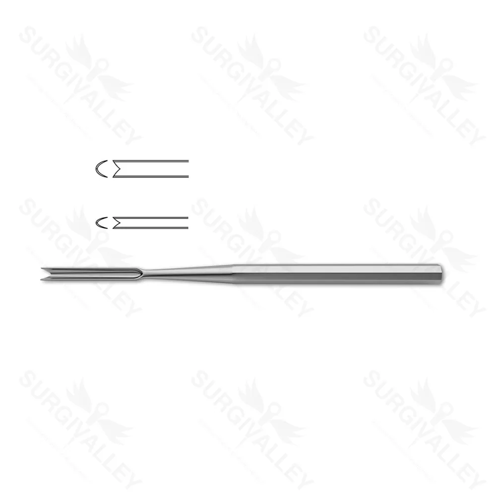 Ballenger Chisel 2mm V Shaped Cutting Edge Sharp Blade Round Handle 6 Inch