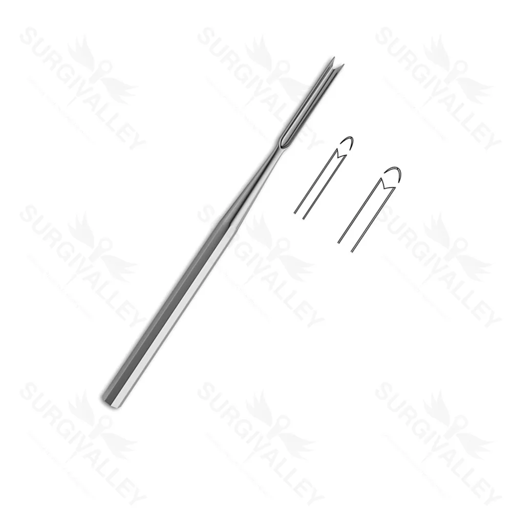 Ballenger Chisel 2mm V Shaped Cutting Edge Sharp Blade Round Handle 6 Inch