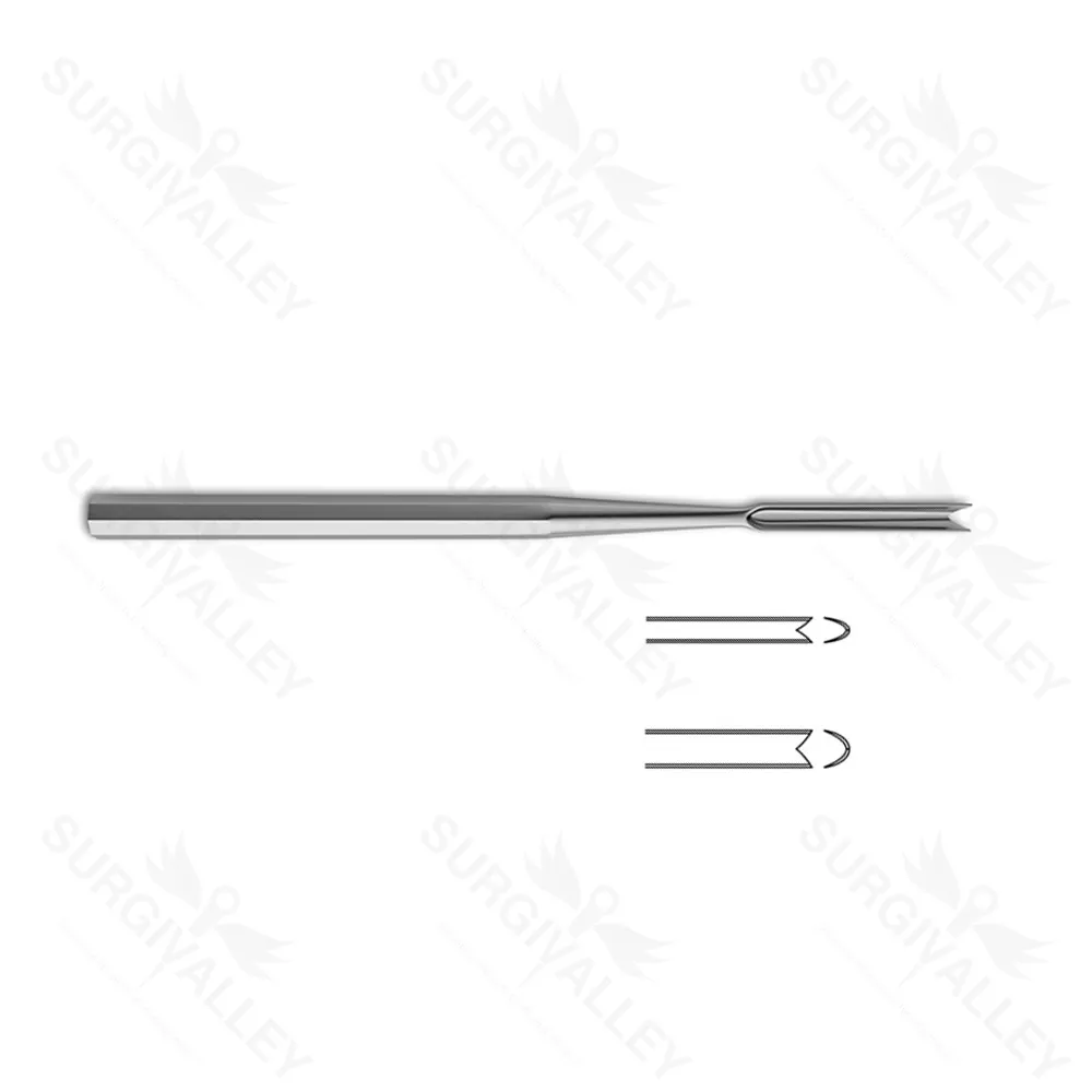 Ballenger Chisel 2mm V Shaped Cutting Edge Sharp Blade Round Handle 6 Inch