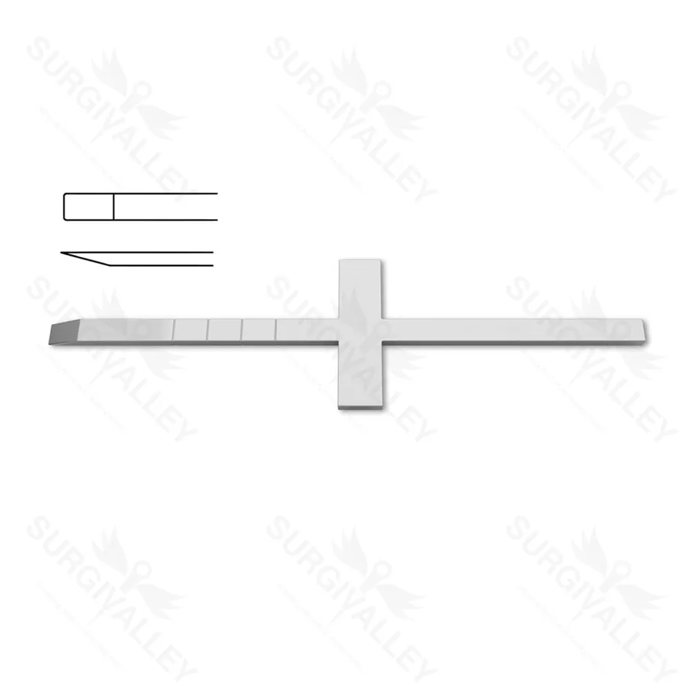 Cottle Crossbar Osteotome 18 cm Crossbar Handle Straight Depth Markings 4mm Ent Instruments