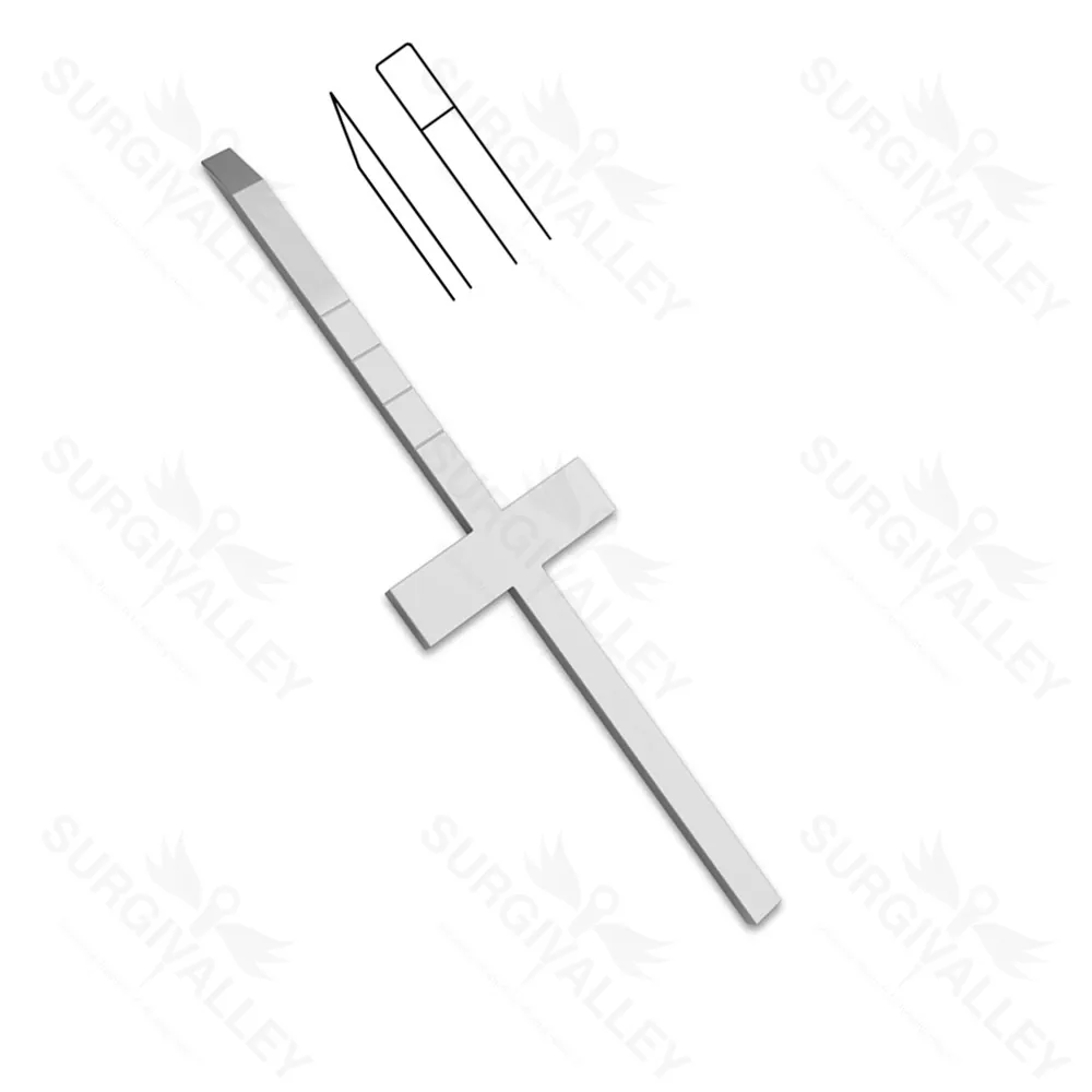 Cottle Crossbar Osteotome 18 cm Crossbar Handle Straight Depth Markings 4mm Ent Instruments