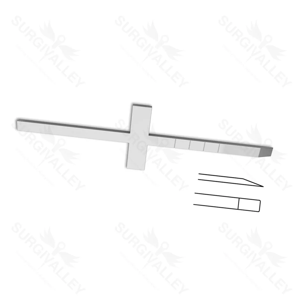 Cottle Crossbar Osteotome 18 cm Crossbar Handle Straight Depth Markings 4mm Ent Instruments