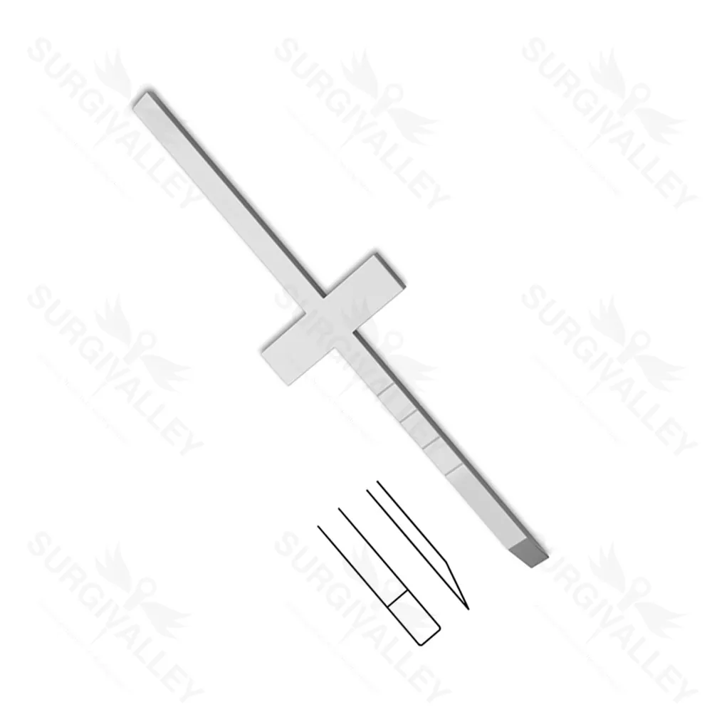 Cottle Crossbar Osteotome 18 cm Crossbar Handle Straight Depth Markings 4mm Ent Instruments