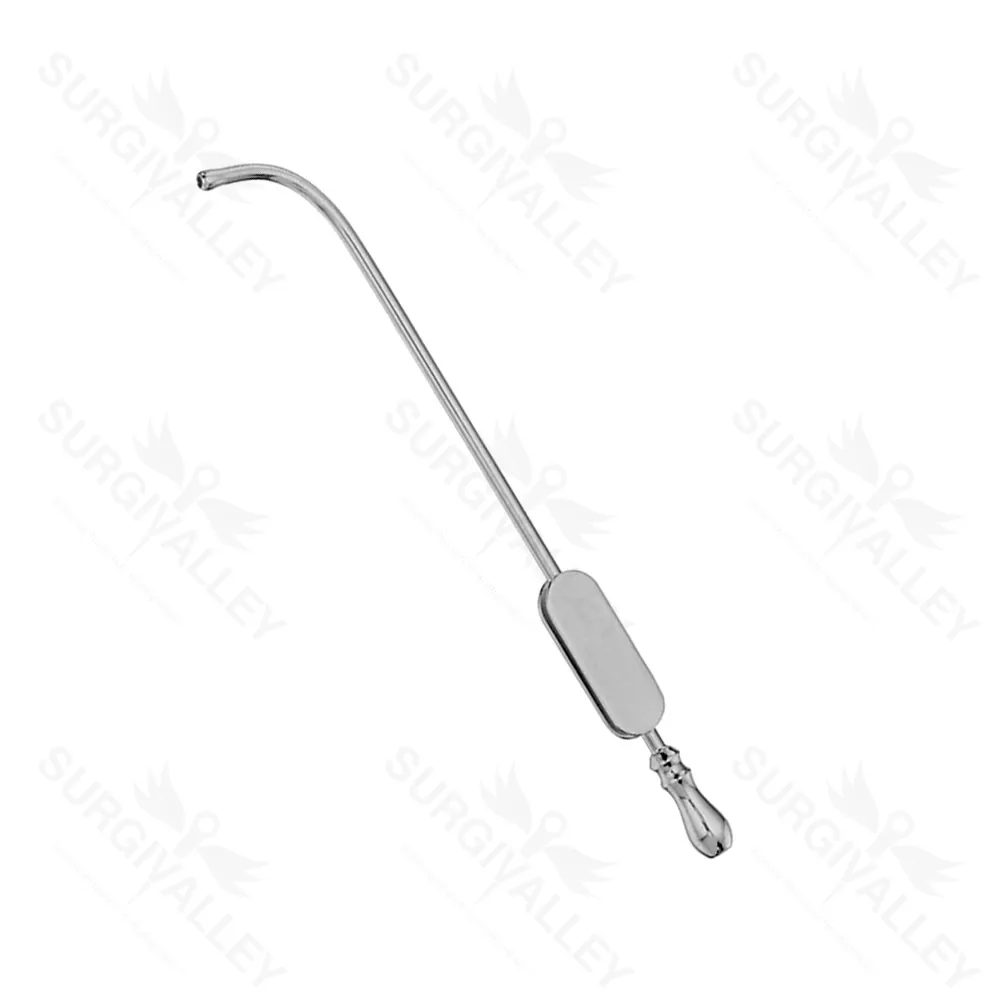 Single Use Disposable Eicken Antrum Suction Tube Bulbous Tip Long Curved 15cm