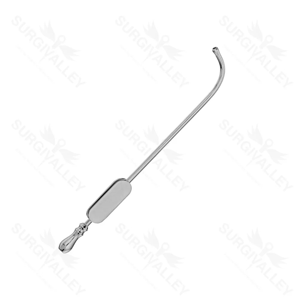 Single Use Disposable Eicken Antrum Suction Tube Bulbous Tip Long Curved 15cm