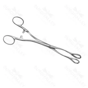 Heywood Smith Tongue Clamp 215mm Serrated Fenestrated Screw Lock With Ratchet – surgivalley (SV-10-2640)