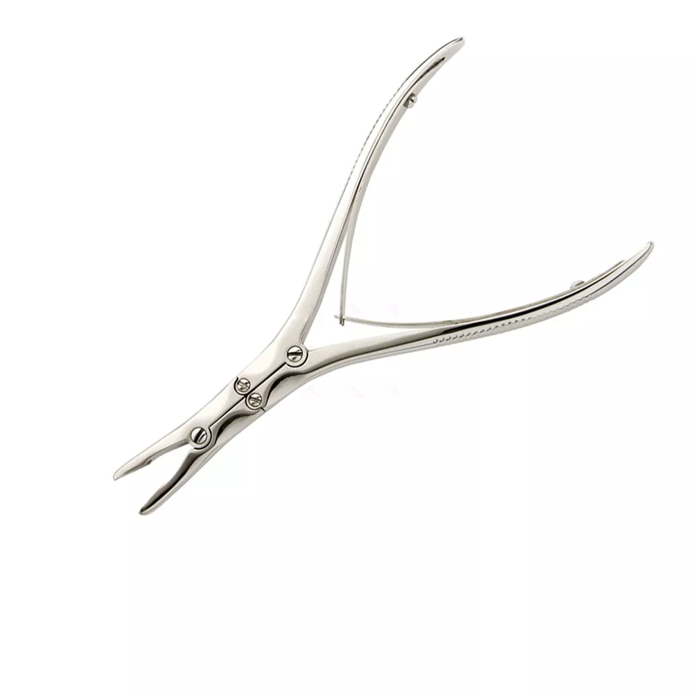Zaufal Jansen Stille Bone Rongeur Double Action Curved Jaws 18cm Ent Instruments
