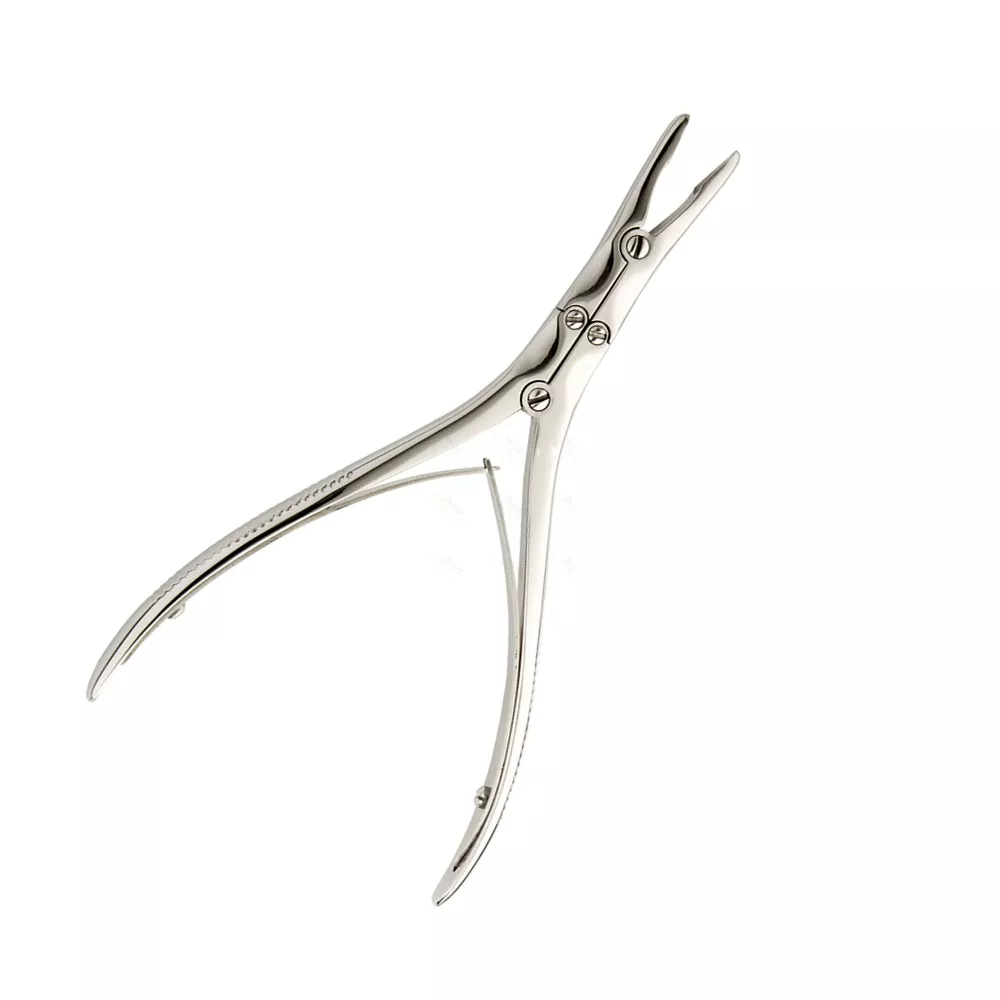 Zaufal Jansen Stille Bone Rongeur Double Action Curved Jaws 18cm Ent Instruments
