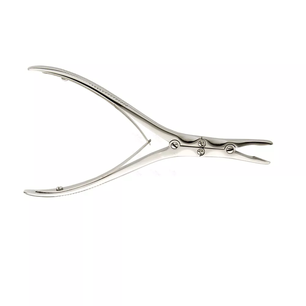 Zaufal Jansen Stille Bone Rongeur Double Action Curved Jaws 18cm Ent Instruments