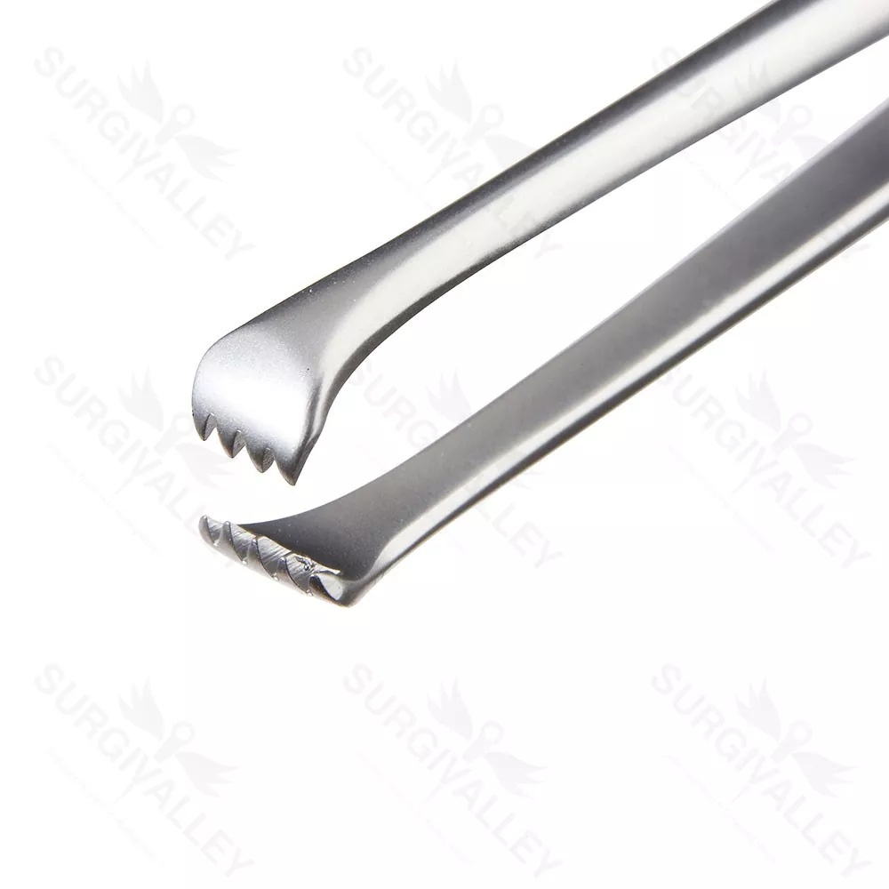 Pinzas Allis para tejido 7 mm con anillo de dedo y cremallera para sujetar órganos y tejido resbaladizo durante la cirugía