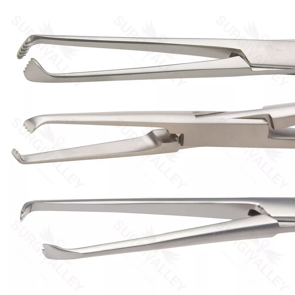 Pinzas Allis para tejido 7 mm con anillo de dedo y cremallera para sujetar órganos y tejido resbaladizo durante la cirugía