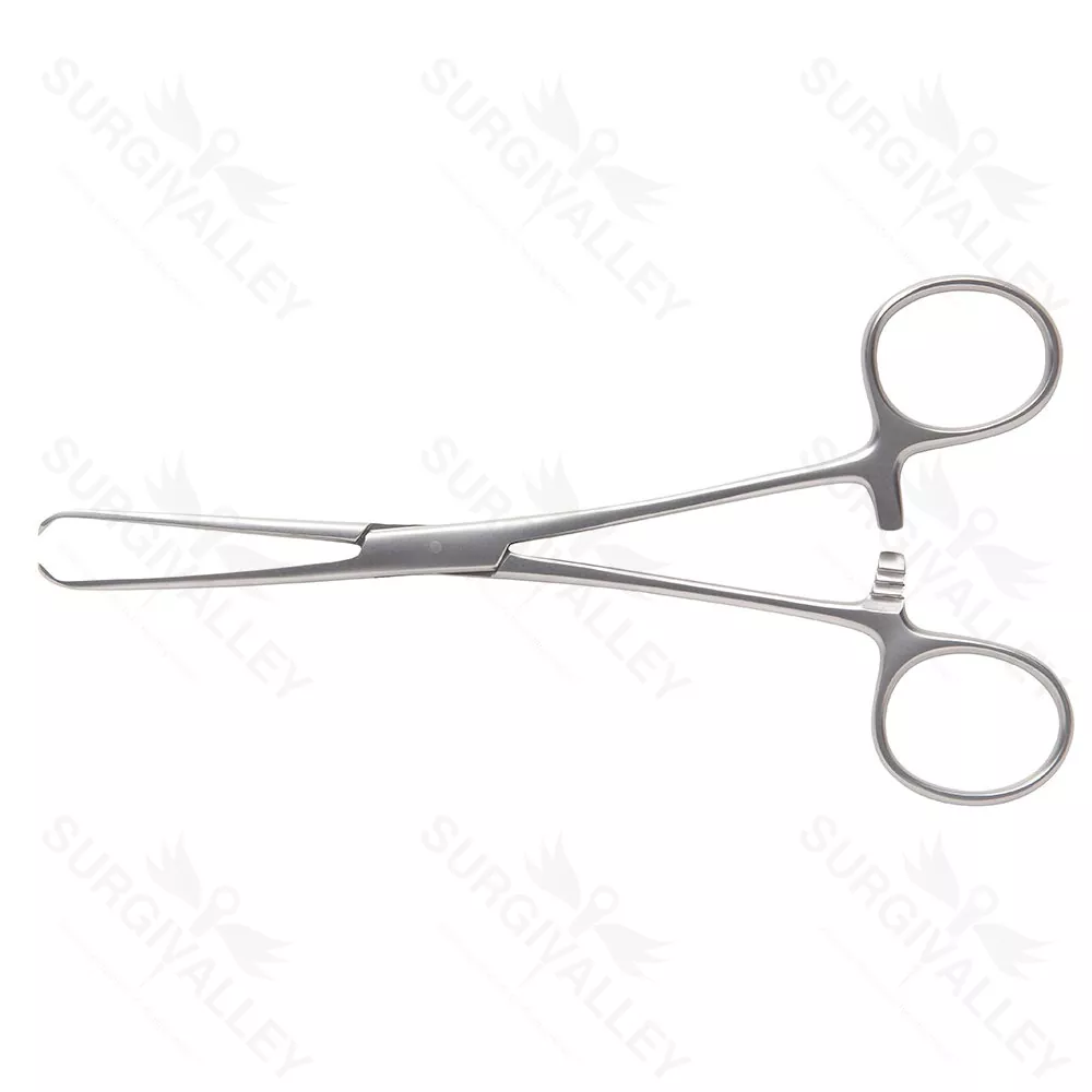 Pinzas Allis para tejido 7 mm con anillo de dedo y cremallera para sujetar órganos y tejido resbaladizo durante la cirugía