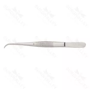 Perry Dissecting Forceps Fine Curved Serrated Jaw Delicate Dressing & Tissue Forceps – surgivalley (SV-10-947)