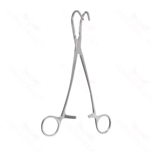 9 3/4″ Wylie “J” Clamp – jaws 3.2cm wide 2.5cm dp – surgivalley (S01-72-00-247)