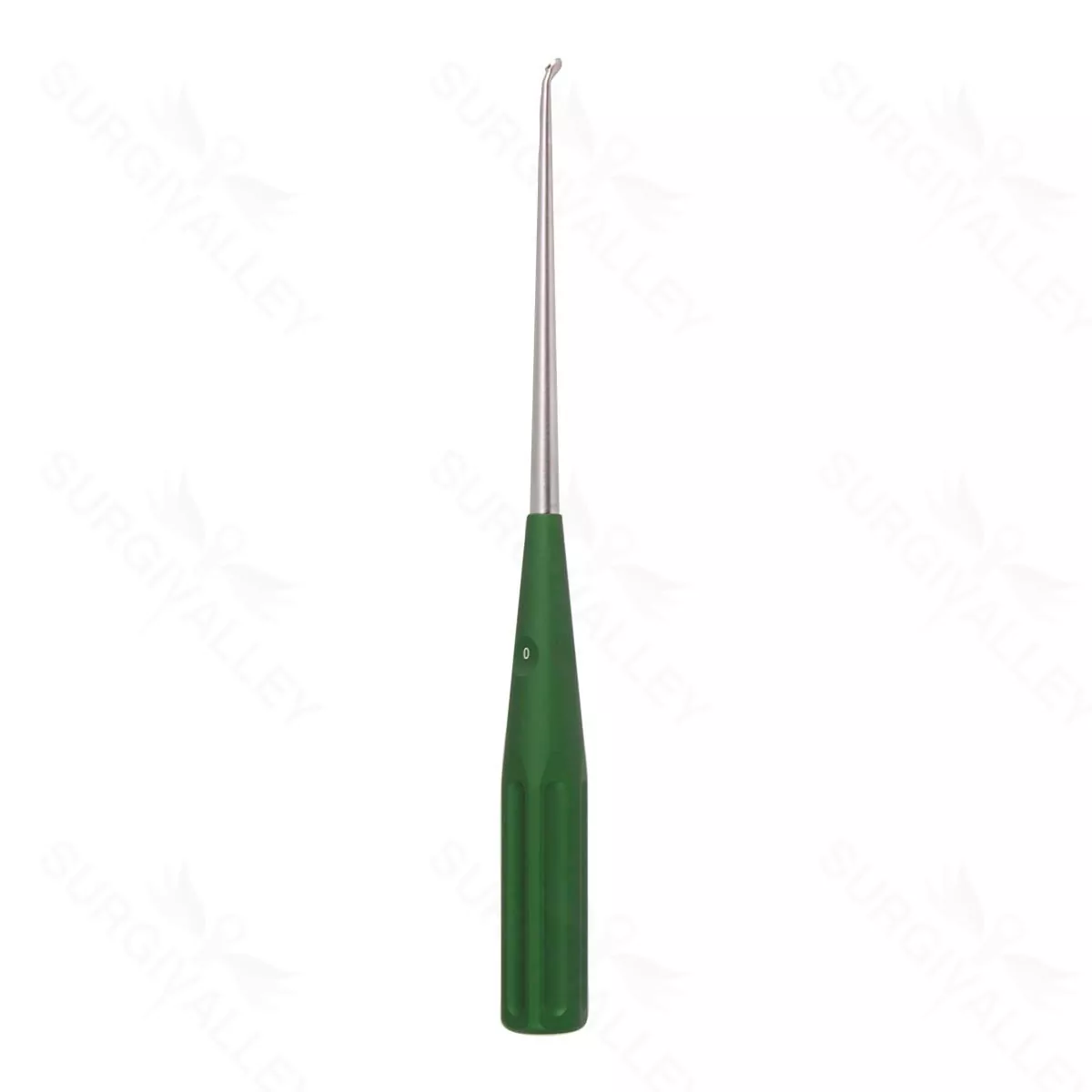 10″ Color Cervical Curette – green Rev. Angled 0