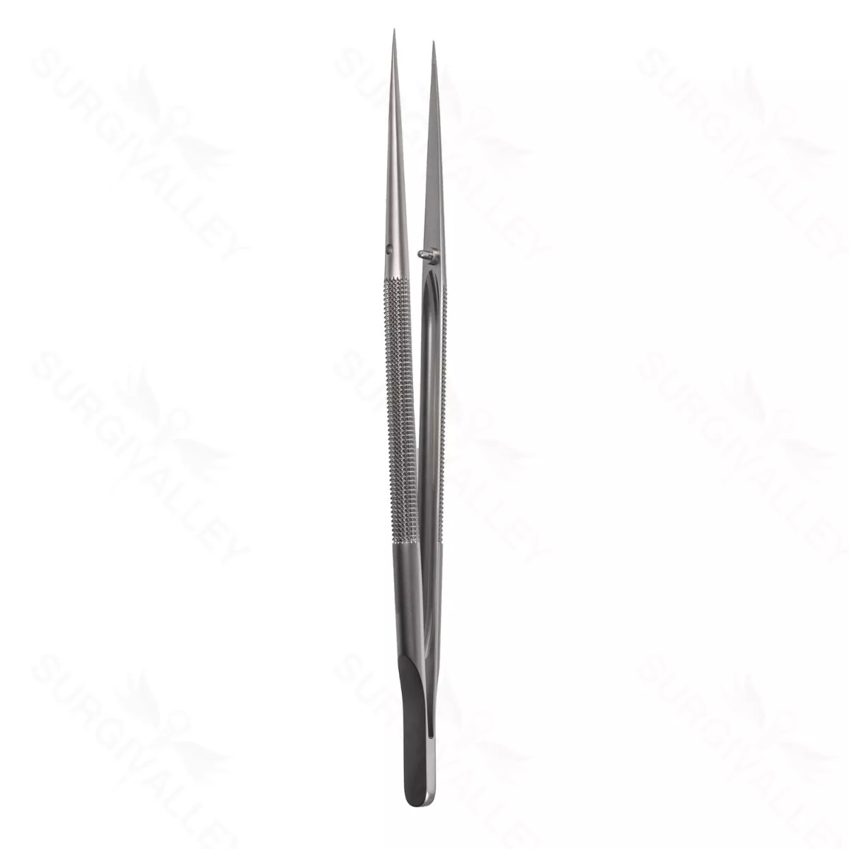 Micro Forceps, 8mm rnd hndl, straight tip, 7″
