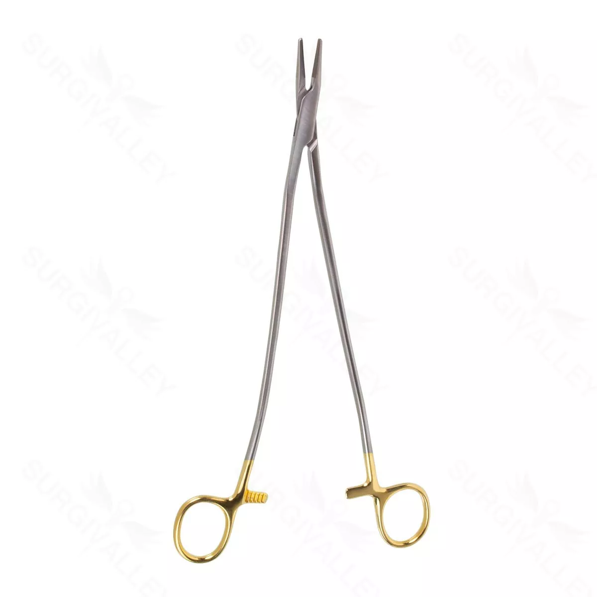 10 1/4″ Bozeman Needle Holder – TC “s” curved shanks straight jaw