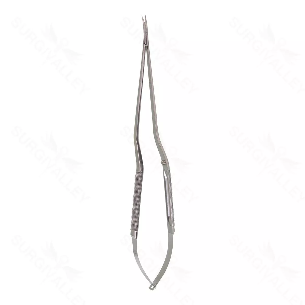 Micro Scissors – rnd hndl 10.5cm shft cvd blds
