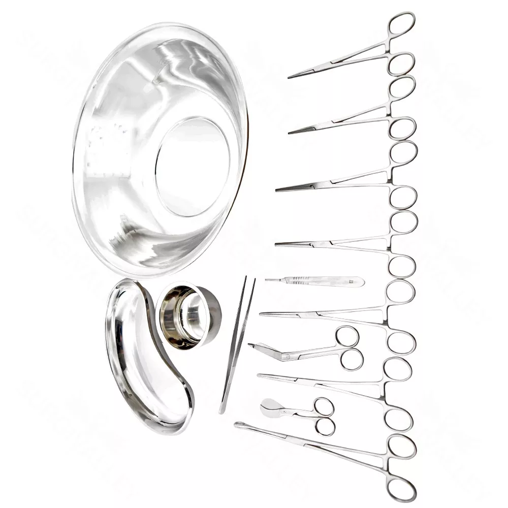 Basic Delivery Set Of 16 Pieces Surgical Instruments