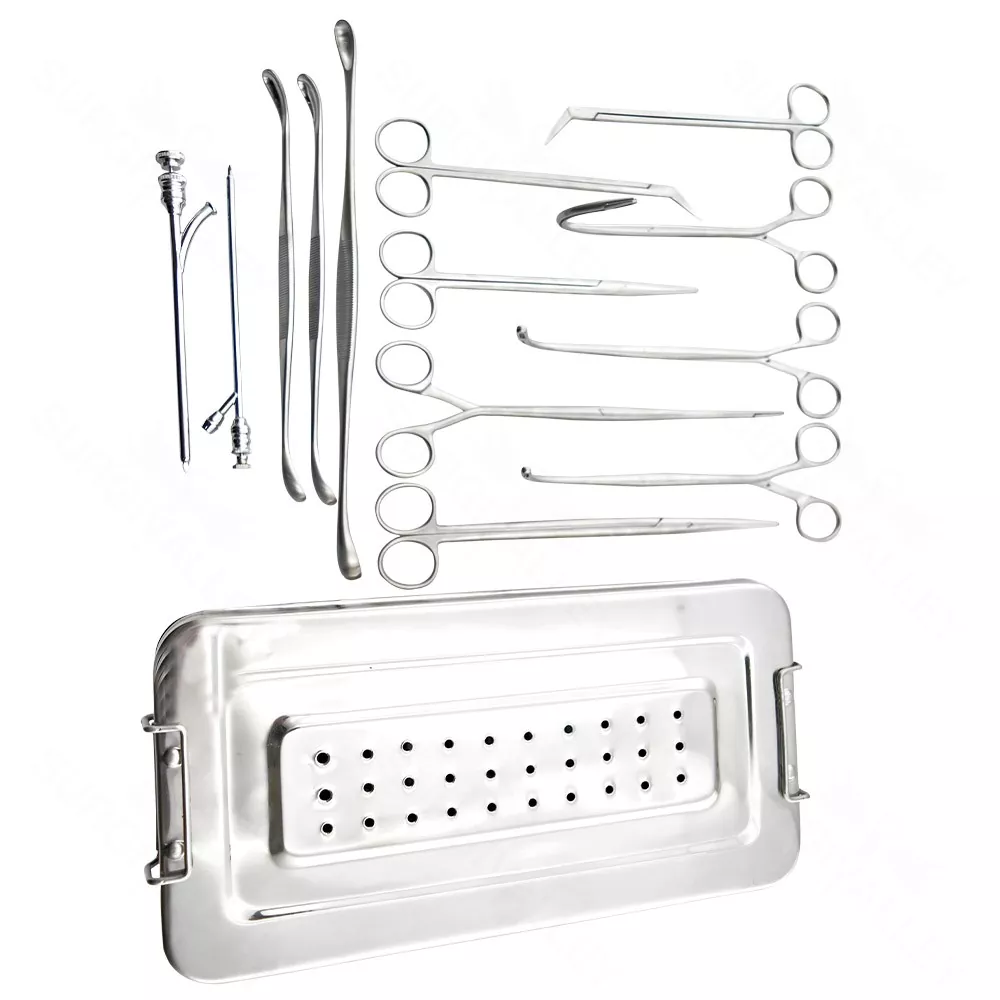 General Surgery Cholecystectomy Surgical Instrument Set Of 25 Pieces