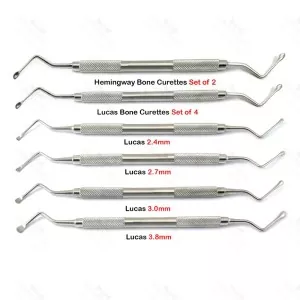 6PCS Lucas Curettes Hemingway Bone Curettes Dental Spoon Excavator Lab – surgivalley (SV-10-1525)