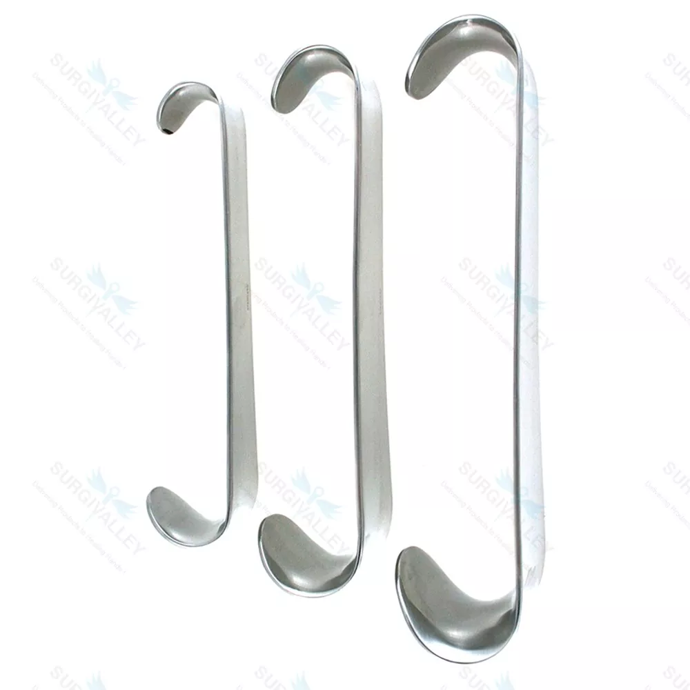 Roux Insulated Retractor Double Ended Set Of 3 Plastic Surgery Retractors