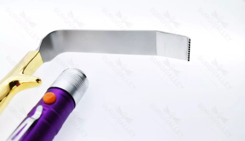 Tebbetts Style Endo Breast Retractor With Fibrelight & Suction Tube