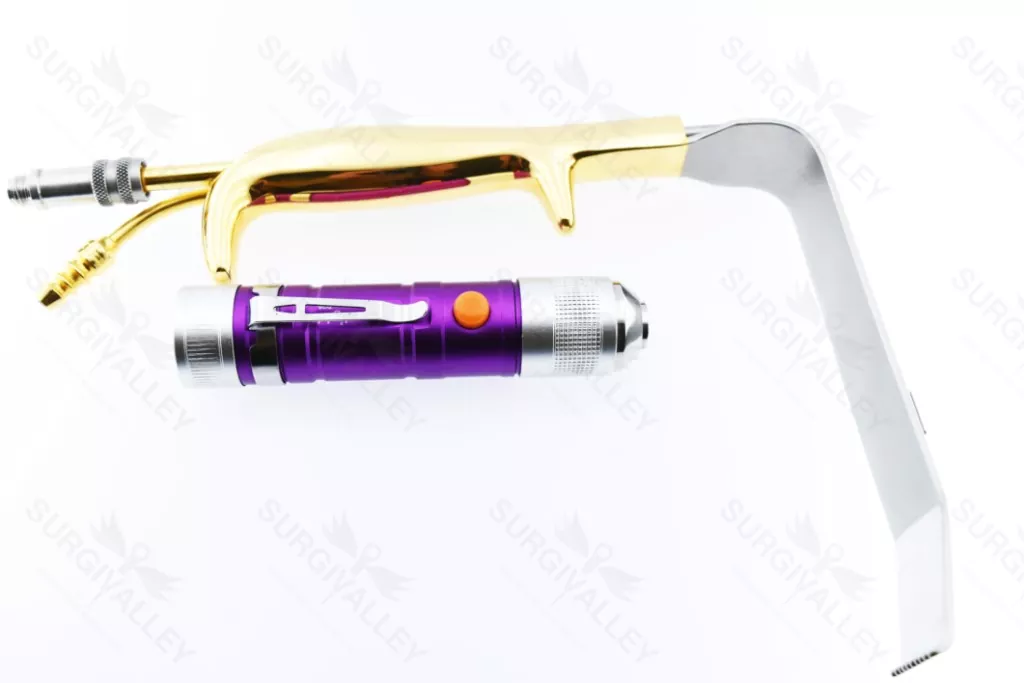 Tebbetts Style Endo Breast Retractor With Fibrelight & Suction Tube